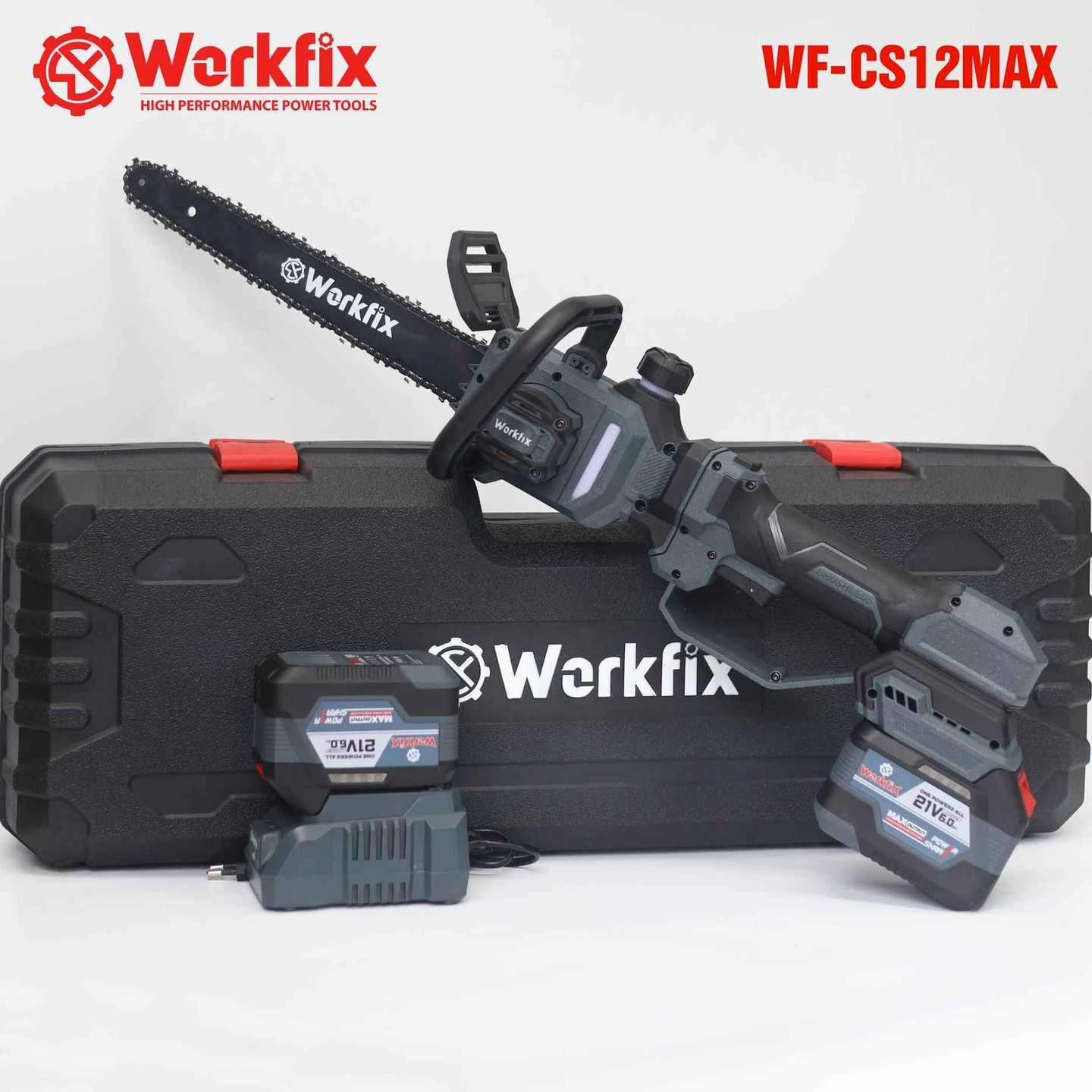 Máy Cưa Cành Trên Cao Workfix WF-CS12MAX 21V - Cần Nối Dài 60cm Bơm Nhớt Tự Động