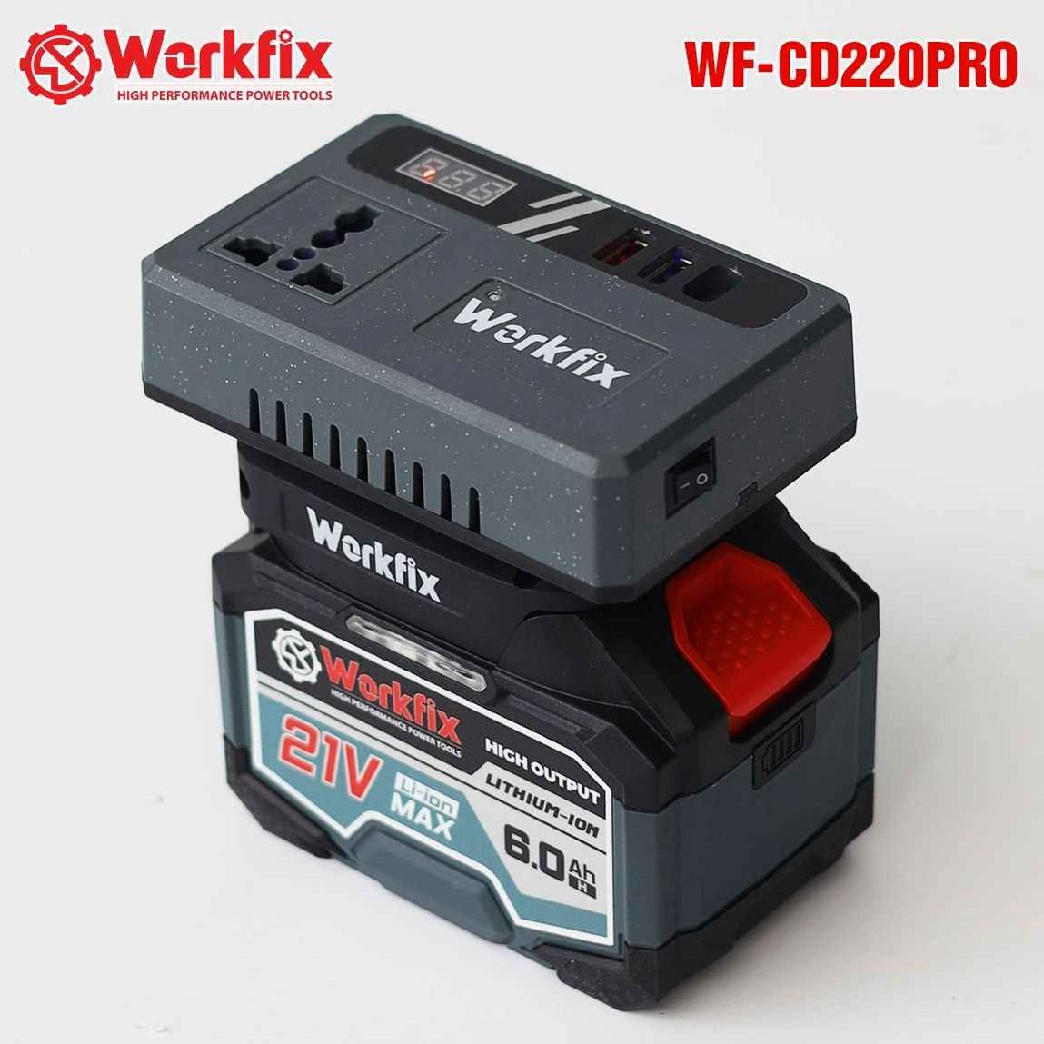 Bộ chuyển đổi biến tần thông minh Workfit WF-CD220PRO, 12/21/24V sang điện xoay chiều 