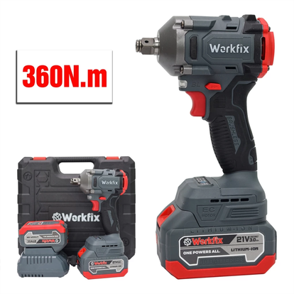 Máy siết bulong pin Workfix WF-IW360N, lực siết 360N.m, đầu 2 trong 1