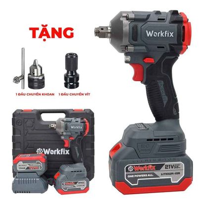 Máy siết bulong pin Workfix WF-IW360N, lực siết 360N.m, đầu 2 trong 1