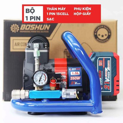 Máy Nén Khí Dùng Pin Boshun BS-NK15BL 1.5L - Động Cơ Không Chổi Than Chân Pin M21