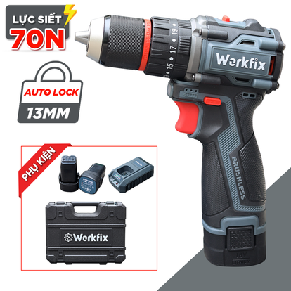 Máy khoan pin Workfix WF-ID1613BL,  Đa năng Bắt vít – Khoan – Búa 