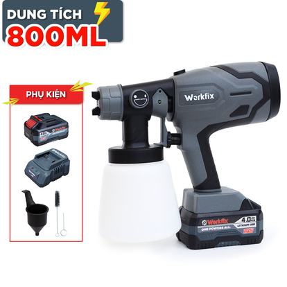 Máy phun sơn Workfix SG800ML, đầu béc 2.5mm, dung tích 800ml