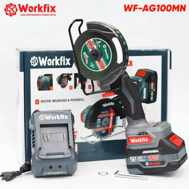 Máy cắt mài mini đa năng Workfix WF-AG100MN, 5 chế độ thông minh, đảo chiều, tốc độ tối đa 13.000v/p